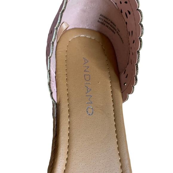 Andiamo Nancy flat shoes espadrilles light pink blush size 7W Wide - Picture 7 of 9